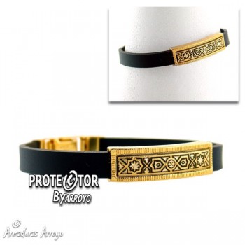 Pulsera Damasquinada Caucho