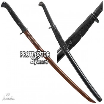 Wakizashi Samurai Damasco Negro Forjada