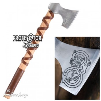 Hacha Vikinga Grabada Forjada