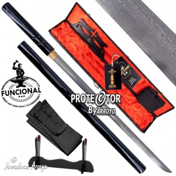 Katana Shirasaya Forjada Damasco